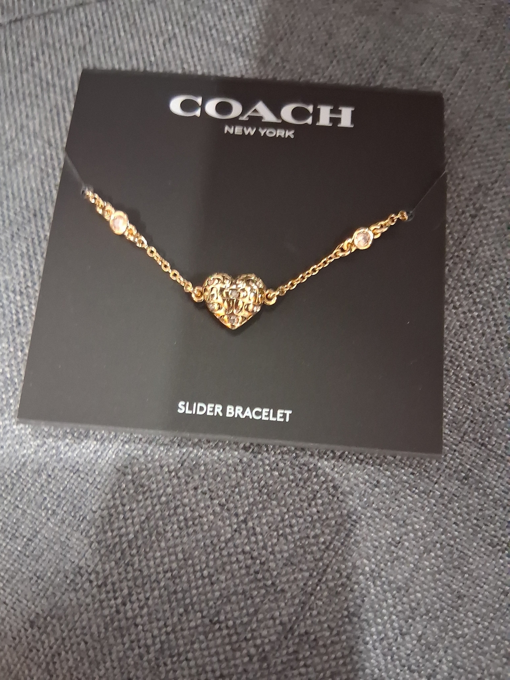 Coach Gold Heart Slider Bracelet - Gold